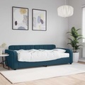 vidaXL, vidaXL Tagesbett mit Matratze Blau 90x200 cm Samt