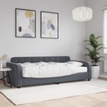 vidaXL, vidaXL Tagesbett mit Matratze Dunkelgrau 90x200 cm Samt