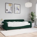 vidaXL, vidaXL Tagesbett mit Matratze Dunkelgrün 90x200 cm Samt