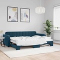 vidaXL, vidaXL Tagesbett Ausziehbar Blau 80x200 cm Samt