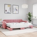 vidaXL, vidaXL Tagesbett Ausziehbar Rosa 80x200 cm Samt