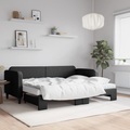 vidaXL, vidaXL Tagesbett Ausziehbar mit Matratzen Schwarz 80x200 cm Stoff