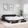 vidaXL, vidaXL Tagesbett Ausziehbar mit Schubladen Schwarz 90x200 cm Samt