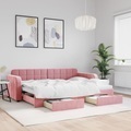 vidaXL, vidaXL Tagesbett Ausziehbar mit Schubladen Rosa 80x200 cm Samt