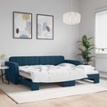 vidaXL, vidaXL Tagesbett Ausziehbar Blau 90x200 cm Samt