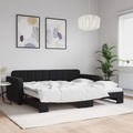 vidaXL, vidaXL Tagesbett Ausziehbar Schwarz 90x200 cm Samt