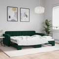 vidaXL, vidaXL Tagesbett Ausziehbar Dunkelgrün 90x200 cm Samt