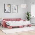 vidaXL, vidaXL Tagesbett Ausziehbar mit Matratzen Rosa 80x200 cm Samt