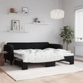 vidaXL, vidaXL Tagesbett Ausziehbar Schwarz 90x200 cm Samt