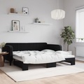 vidaXL, vidaXL Tagesbett Ausziehbar Schwarz 100x200 cm Samt
