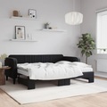 vidaXL, vidaXL Tagesbett Ausziehbar mit Matratzen Schwarz 80x200 cm Samt