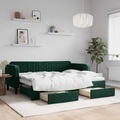 vidaXL, vidaXL Tagesbett Ausziehbar mit Schubladen Dunkelgrün 80x200 cm Samt