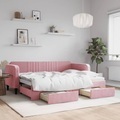 vidaXL, vidaXL Tagesbett Ausziehbar mit Schubladen Rosa 80x200 cm Samt