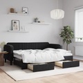 vidaXL, vidaXL Tagesbett Ausziehbar mit Schubladen Schwarz 80x200 cm Samt