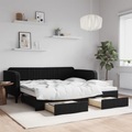 vidaXL, vidaXL Tagesbett Ausziehbar mit Schubladen Schwarz 100x200 cm Samt