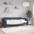 vidaXL, vidaXL Tagesbett mit Matratze Dunkelgrau 90x200 cm Samt