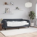 vidaXL, vidaXL Tagesbett mit Matratze Dunkelgrau 100x200 cm Samt