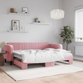 vidaXL, vidaXL Tagesbett Ausziehbar Rosa 80x200 cm Samt