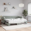 vidaXL, vidaXL Tagesbett Ausziehbar Hellgrau 80x200 cm Samt