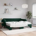 vidaXL, vidaXL Tagesbett Ausziehbar Dunkelgrün 80x200 cm Samt