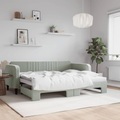 vidaXL, vidaXL Tagesbett Ausziehbar Hellgrau 90x200 cm Samt