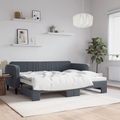 vidaXL, vidaXL Tagesbett Ausziehbar Dunkelgrau 90x200 cm Samt
