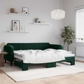 vidaXL, vidaXL Tagesbett Ausziehbar Dunkelgrün 90x200 cm Samt