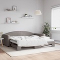 vidaXL, vidaXL Tagesbett Ausziehbar Taupe 100x200 cm Stoff