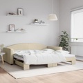 vidaXL, vidaXL Tagesbett Ausziehbar Creme 100x200 cm Stoff