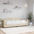 vidaXL, vidaXL Tagesbett mit Matratze Creme 80x200 cm Stoff
