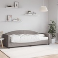 vidaXL, vidaXL Tagesbett mit Matratze Taupe 90x200 cm Stoff