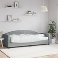 vidaXL, vidaXL Tagesbett mit Matratze Hellgrau 90x200 cm Stoff