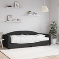 vidaXL, vidaXL Tagesbett mit Matratze Schwarz 90x200 cm Stoff