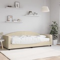 vidaXL, vidaXL Tagesbett mit Matratze Creme 90x200 cm Stoff