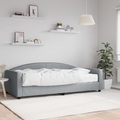 vidaXL, vidaXL Tagesbett mit Matratze Hellgrau 100x200 cm Stoff