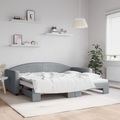 vidaXL, vidaXL Tagesbett Ausziehbar Hellgrau 90x200 cm Stoff