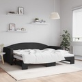 vidaXL, vidaXL Tagesbett Ausziehbar Schwarz 90x200 cm Stoff