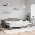 vidaXL, vidaXL Tagesbett Ausziehbar mit Matratzen Taupe 90x200 cm Stoff