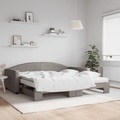 vidaXL, vidaXL Tagesbett Ausziehbar mit Matratzen Taupe 100x200 cm Stoff