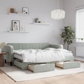 vidaXL, vidaXL Tagesbett Ausziehbar mit Schubladen Hellgrau 80x200 cm Samt