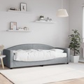 vidaXL, vidaXL Tagesbett mit Matratze Hellgrau 80x200 cm Stoff