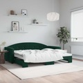 vidaXL, vidaXL Tagesbett Ausziehbar Dunkelgrün 90x200 cm Samt