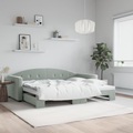 vidaXL, vidaXL Tagesbett Ausziehbar Hellgrau 90x200 cm Samt