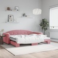 vidaXL, vidaXL Tagesbett Ausziehbar Rosa 90x200 cm Samt