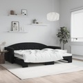 vidaXL, vidaXL Tagesbett Ausziehbar Schwarz 90x200 cm Samt
