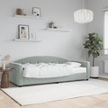 vidaXL, vidaXL Tagesbett mit Matratze Hellgrau 80x200 cm Samt