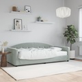 vidaXL, vidaXL Tagesbett mit Matratze Hellgrau 90x200 cm Samt