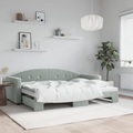 vidaXL, vidaXL Tagesbett Ausziehbar Hellgrau 80x200 cm Samt