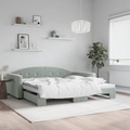 vidaXL, vidaXL Tagesbett Ausziehbar Hellgrau 100x200 cm Samt