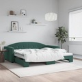 vidaXL, vidaXL Tagesbett Ausziehbar Dunkelgrün 100x200 cm Samt